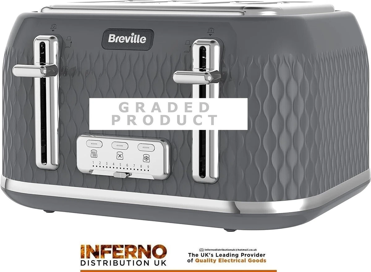 BREVILLE VTR013 CURVE 4 SLICE TOASTER DEFROST EXTRA WIDE SLOTS IN