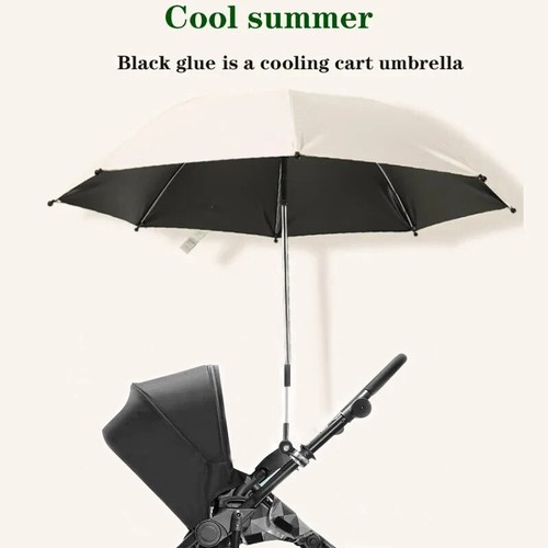 Baby Stroller Folding Umbrella, UV Sun & Rain Protection, Adjustable Canopy