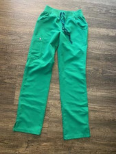 FIGS Technical Collection Women's XS Green Solid Scrub Pants X-Small X-Mas