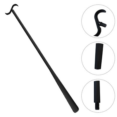 Black Plastic Dressing Stick Shoe Remover Long Handle Shoe Horn for Shoes