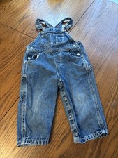 vtg baby gap boys denim jean overalls 18-24 months worn
