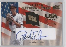 2008 Upper Deck USA Baseball Junior National Team Blue Ink Ryan Weber Auto 0f3
