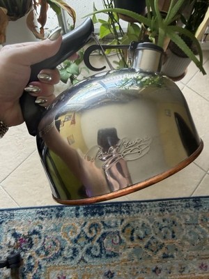 Revere Ware Paul Revere Copper Bottom Whistling Tea Kettle Used