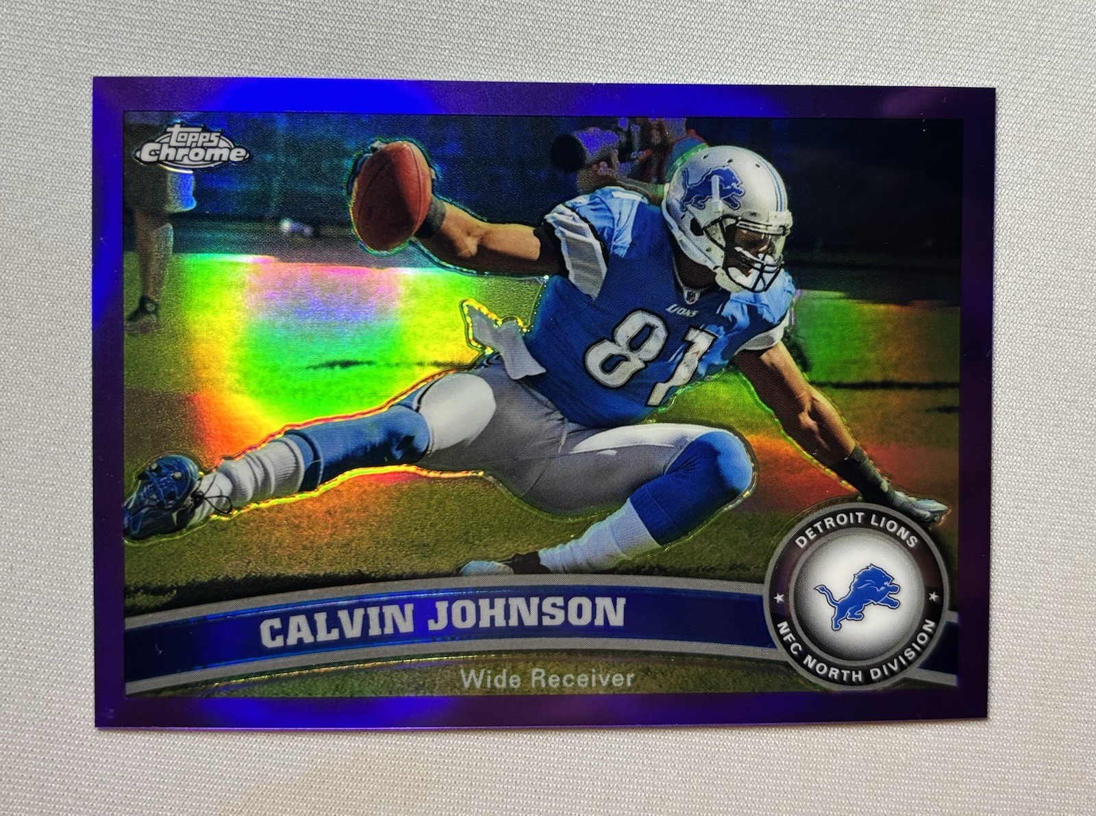 2011 Topps Chrome Football Calvin Johnson Purple Refractor /499 #8