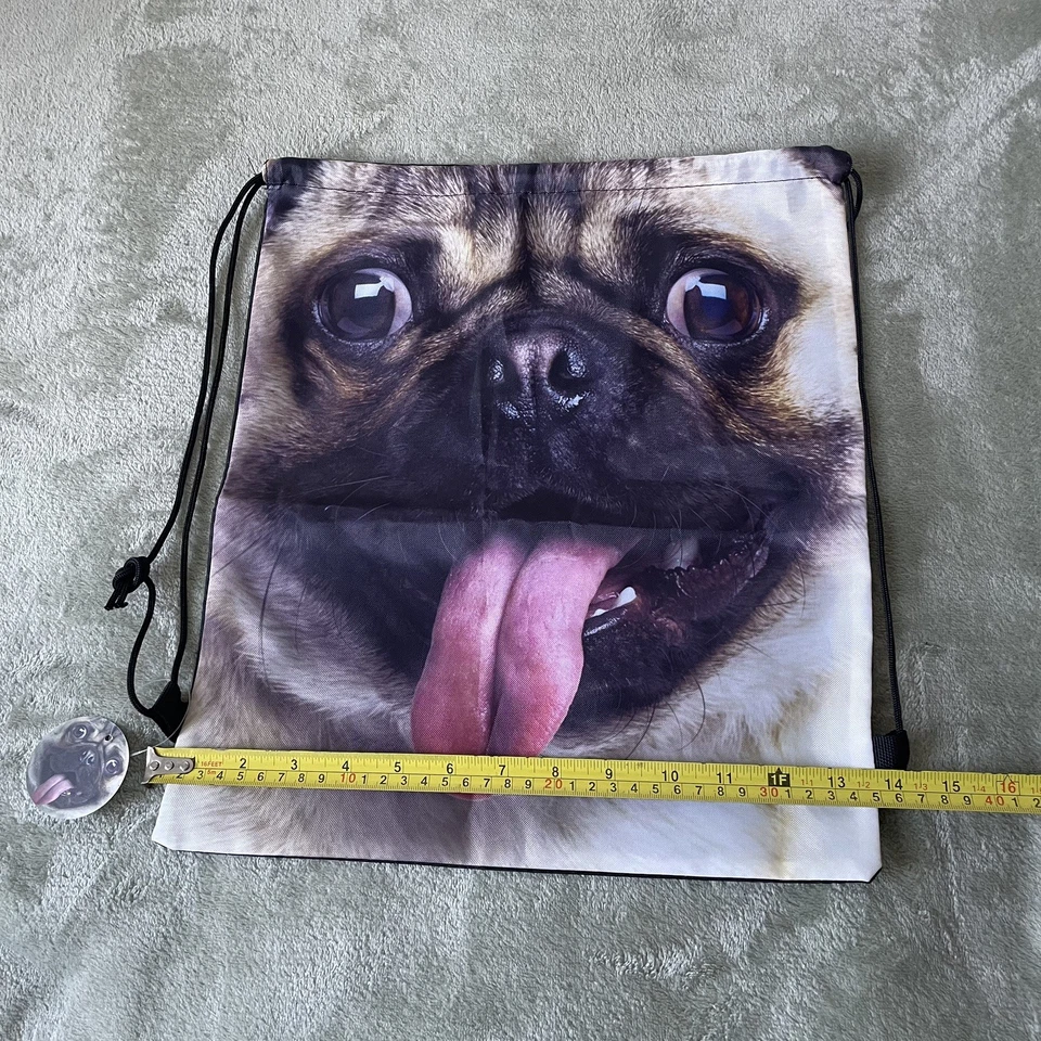 Fawn Pug Drawstring Bag - Christmas Present - Gift - Image 3 of 4