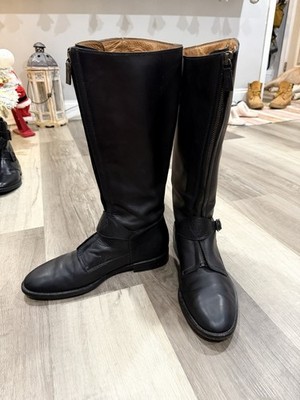 Gucci Men's Tall Riding Boots Black vintage  Leather Size 10.5 D MPN 202717