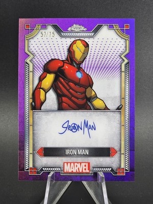 2024 Topps Chrome Marvel IRON MAN Facsimile Auto Purple Refractor /75