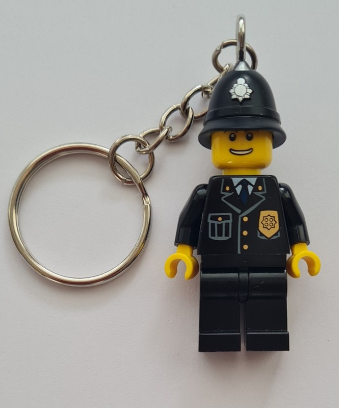 LEGO male Police Officer minifigure Keychain. Ideal Gift Idea.