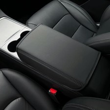 Black Center Console Armrest Cover For Tesla ...