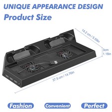 PS4 Cooling Station Vertical Stand 2 Controller Charging Dock For PlayStation 4