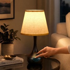 Set of 2 17" Touch Table Lamp 3-Way Dimmable Living Room Bedroom Bedside Fixture