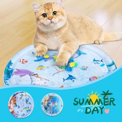 Interactive Cat Water Play Mat Toy Fish Simulation Pad Pet Kitten Fun Exercise T