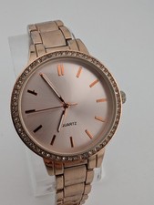 Reloj Aeropostale Mujer 36mm Caja Oro Rosa Estrás Banda 7" - Batería Nueva