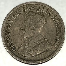 1917 Canada 5 Cent George V Canadian Silver Five Cent Coin -2373