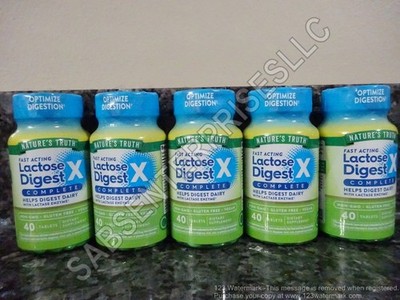 200 Nature's Truth Lactose Digest X Complex Complete Tablets (5 bottles of 40)