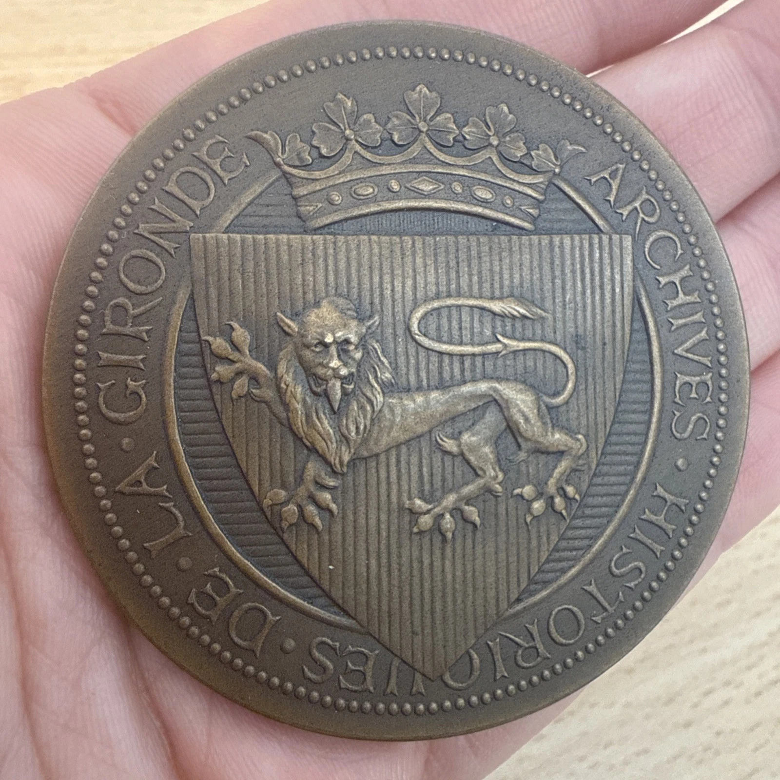 Médaille Archives historique de la Gironde En Bronze 1858-1908