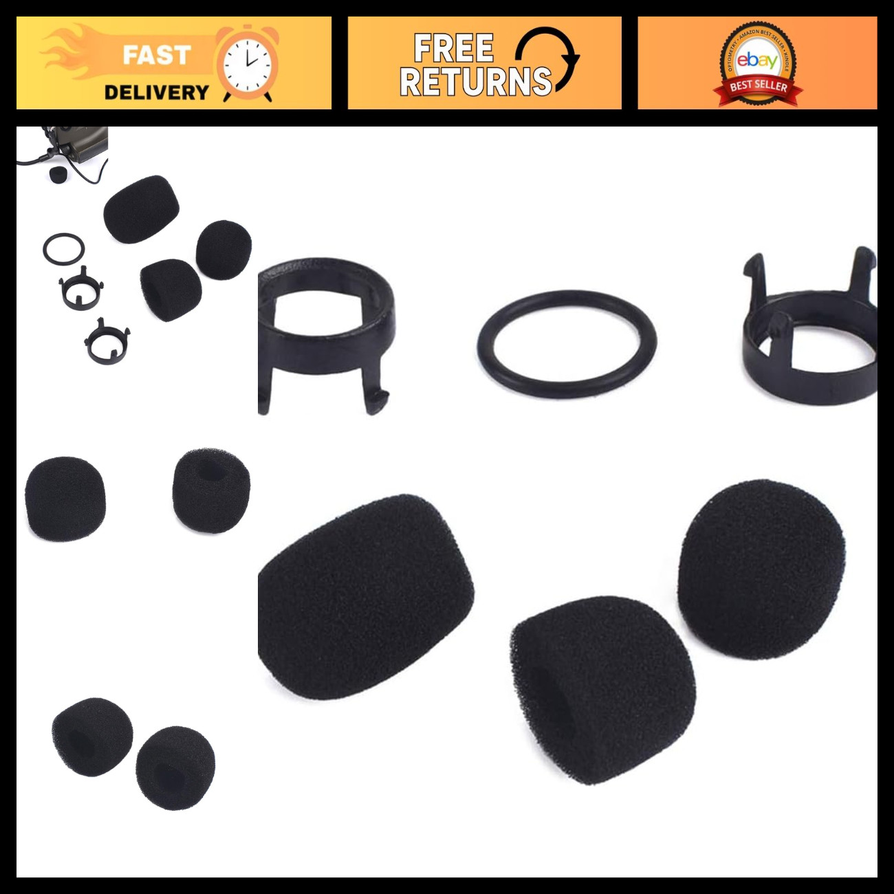 Tactical Microphone Windscreen Foam Cover for Peltor Comtac Headset - Replacemen