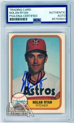 Nolan Ryan 1981 Fleer Autograph Card #57 PSA/DNA Authentic