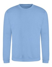 Image of AWDis Mens Crew Neck Sweatshirt Plain Sweat Top Casual Pullover Jumper S - 2XL