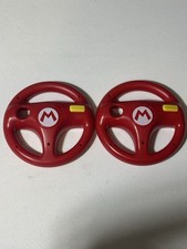 Set 2x Official Nintendo Wii / Wii U Hori Mario Kart 8 Steering Wheel Mario Red