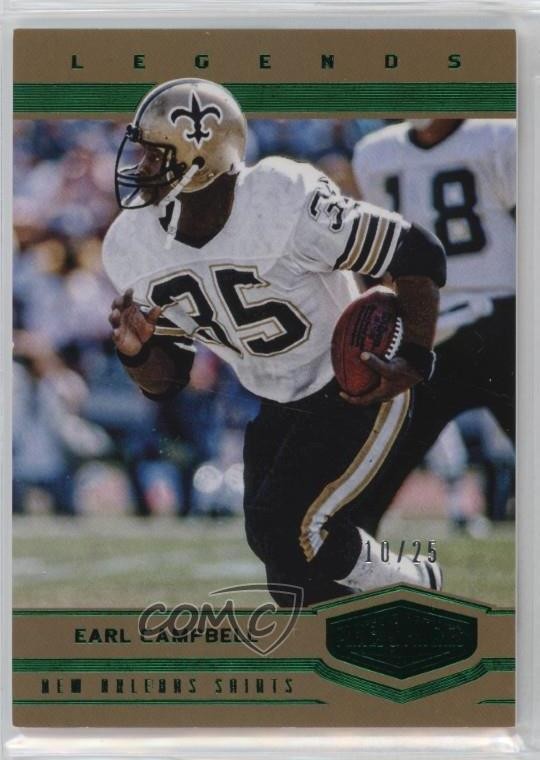 2017 Panini Plates & Patches Legends Green /25 Earl Campbell #121 HOF 1d0h