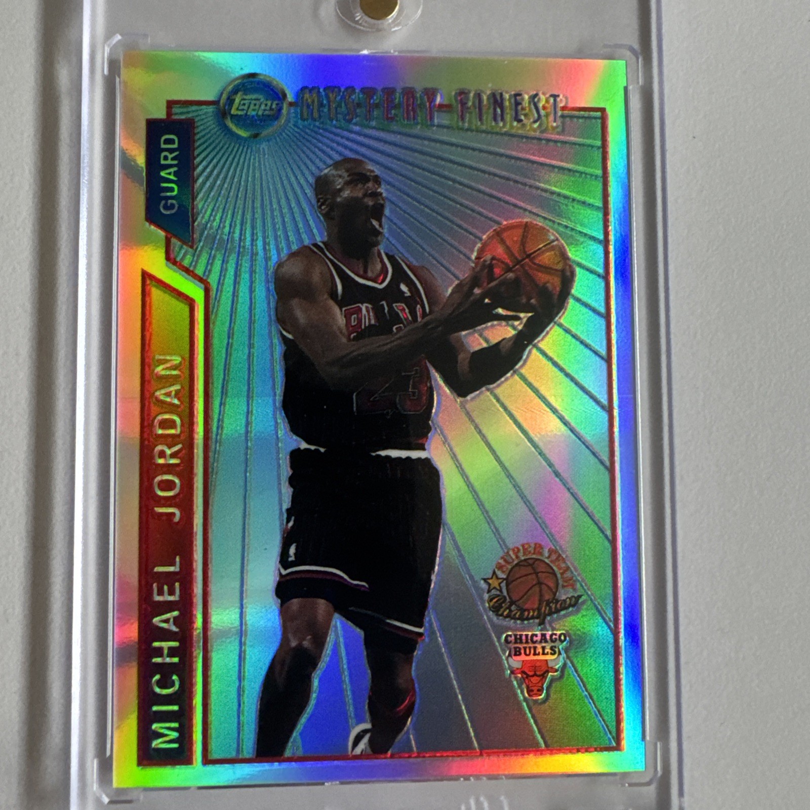 Michael Jordan 1996-97 Topps Mystery Finest Super Team Champion Refractor #M14