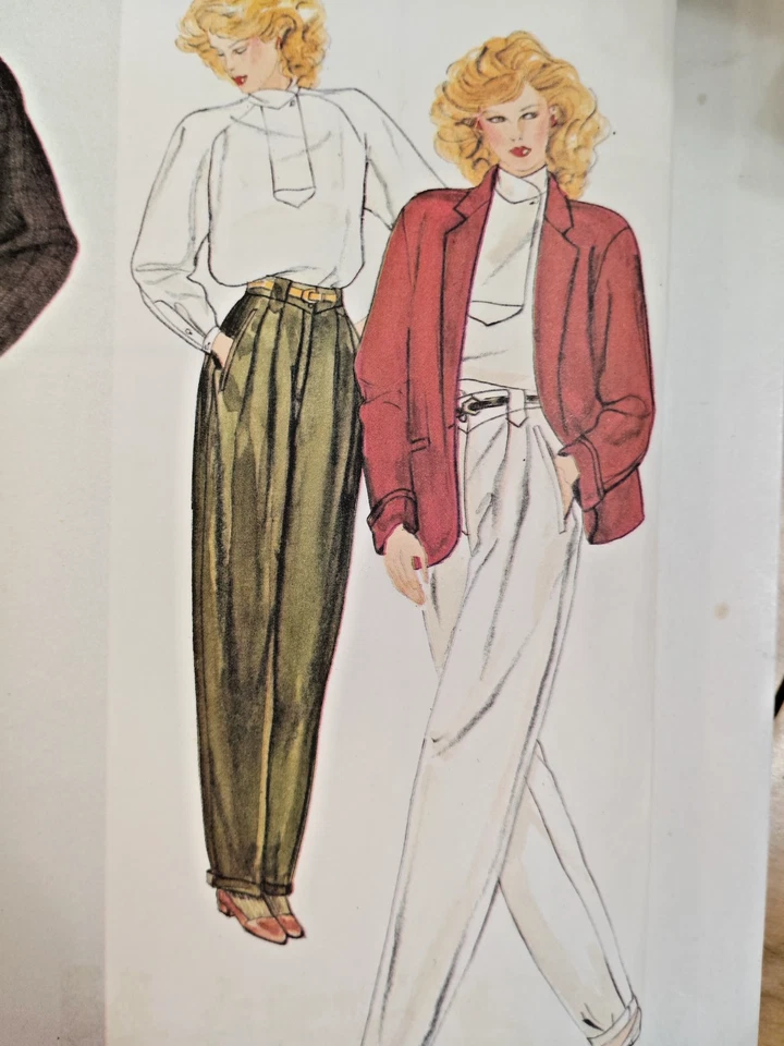 Vogue 2853 Jacket Top Pants Sewing Pattern Ladies 10 Cut VTG Claude Montana - Image 3 of 4