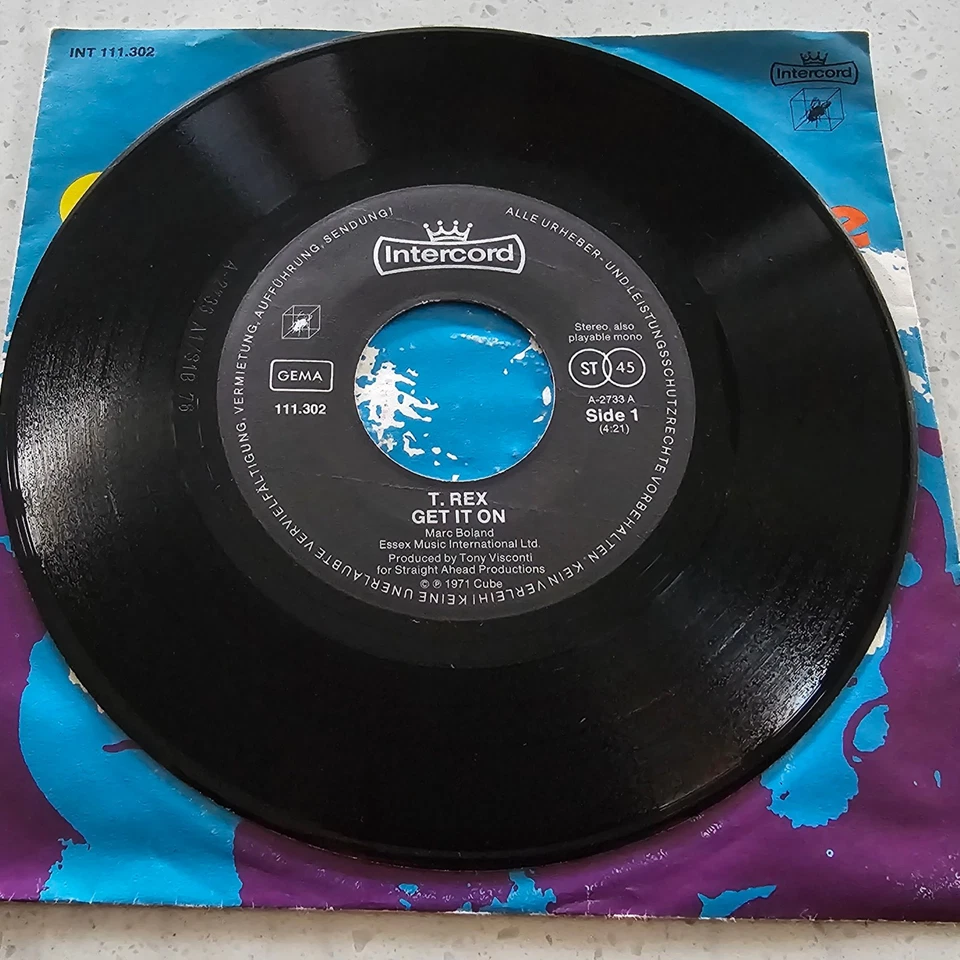 T. Rex (e) Get It On / Hot Love - 1976 German Reissue 7" P/S - Image 3 of 4