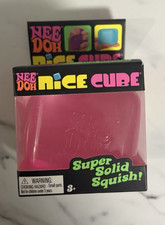NeeDoh Nice Cube Squishy Toy Super Solid Schylling Stress Ball NIB Pink Fidget
