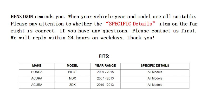 Front And Rear Ceramic Brake Pads w/ Hardware for Honda Pilot Acura MDX ZDX US - Image 2 of 4