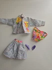 VTG 1992 MATTEL Barbie Doll Reversible Fashions Denim/Floral Skirt & Top EUC