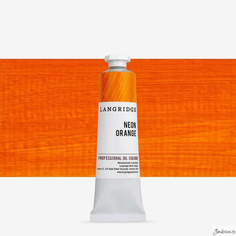 Langridge Handmade Oil Paint Linseed Oil 40ml Neon Orange Artist Colour