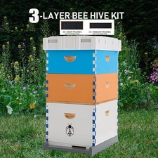 3 Layer Bee Hive Langstroth Kit 10 Deep  20 Medium Frames Painting Baked finish