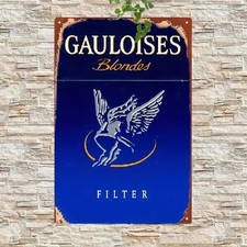 Blechschild Gauloises Blondes Filter Zigarettenwerbung Metallschild TEL3441