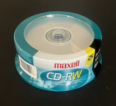 Maxell CD-RW 25 Pack  700MB  80 Min - New In Sealed Packaging