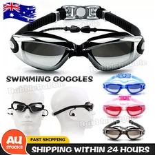 Adult Swimming Goggles Waterproof Anti-Fog Swim Glasses UV Shield Adjustable New