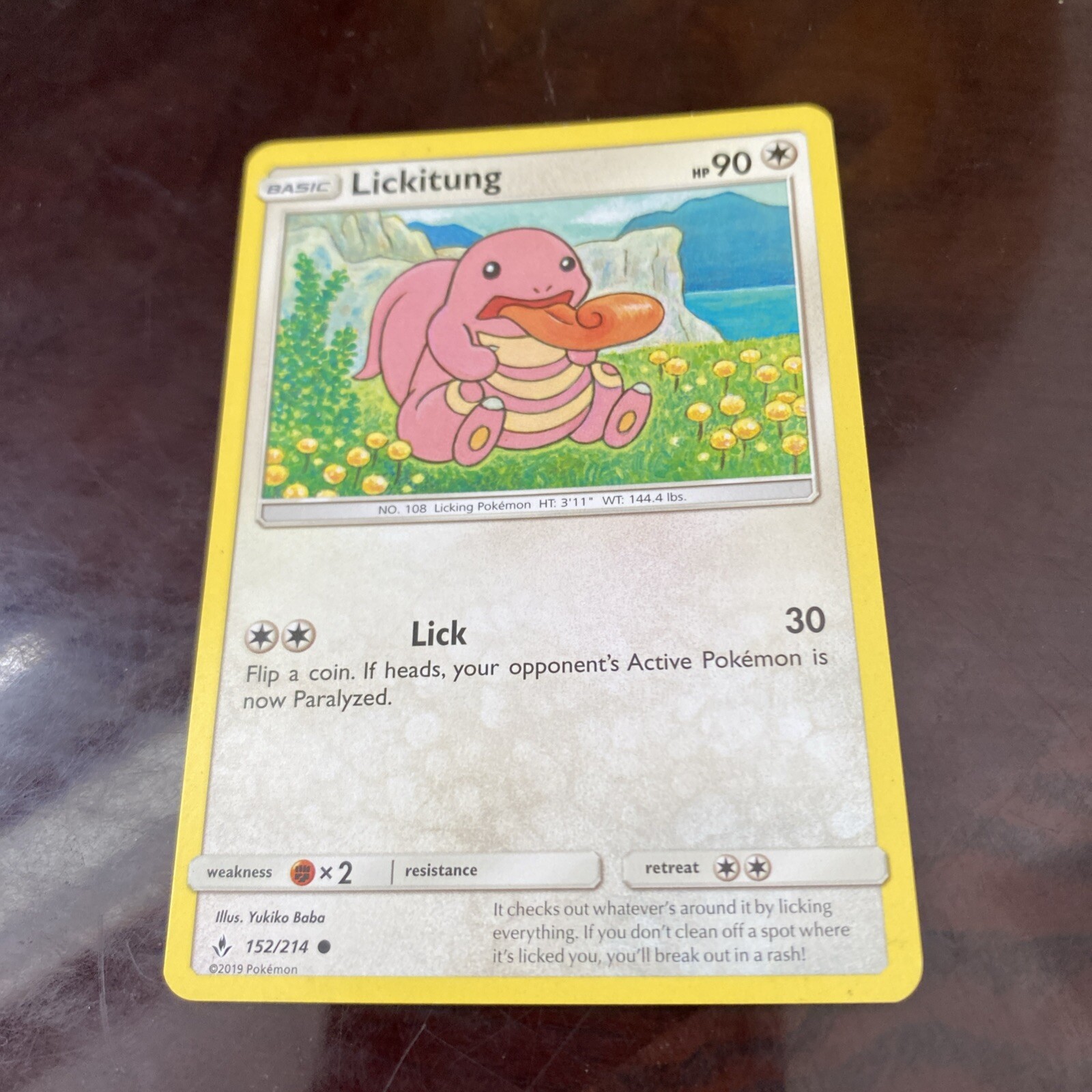 Lickitung 152/214 (NM, Pokemon  Unbroken Bonds Colorless Common TCG REGULAR CARD