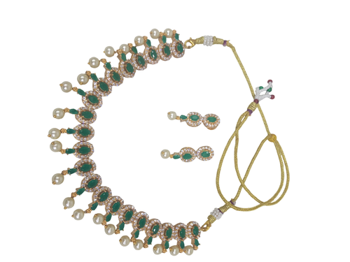 Set di collana ossidata in argento indiano/Set di gioielli da donna