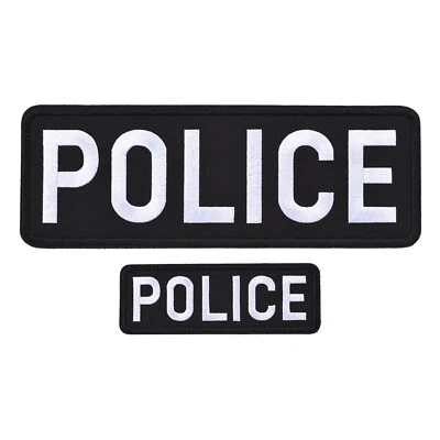 UXCELL Parche de Policía con Gancho y Lazo para Chaleco de Policía Ropa Mochilas Sombreros Blanco