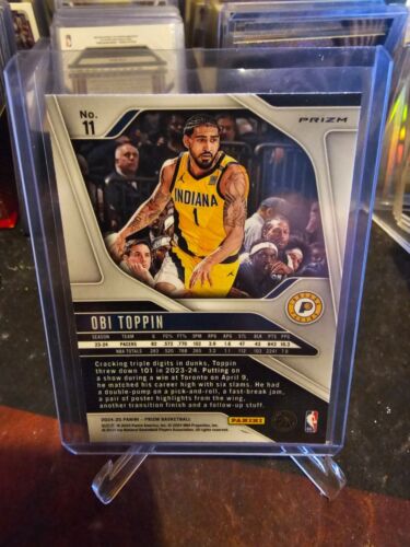 2024-25 Panini Prizm Obi Toppin #11 Pink Ice Prizm - Picture 2 of 4