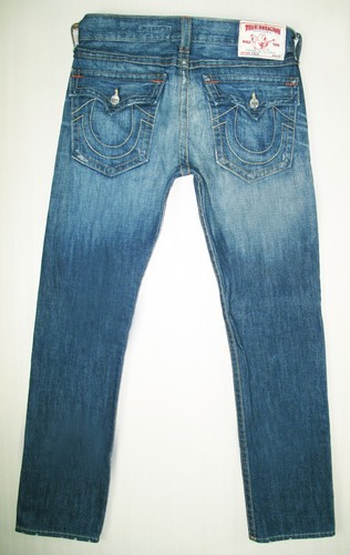 *HOT AUTHENTIC USA Men's TRUE RELIGION ZACH Slim TAPERED DARK Denim Jeans 34 x34 - Picture 4 of 14