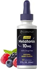 Melatonin 10mg | 2 fl oz Liquid Drops | Natural Berry Flavor | for Adults | Non