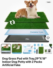 Indoor Dog Potty  Oiyeefo Dog Grass pad with Tray “29”x 18”
