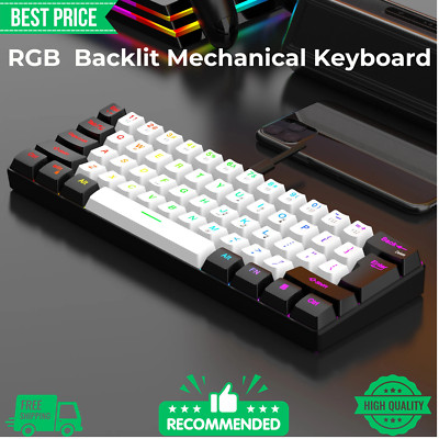 RGB Hintergrundbeleuchtung Gaming Tastatur Kompakt Mechanisch Tastatur Kabelgebunden USB-C für Gamer