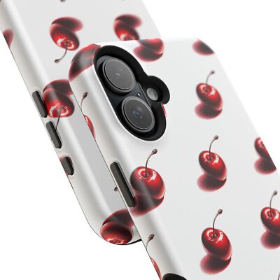 Cherry Pattern Dual-Layer Polycarbonate Phone Case Stylish for All iPhone Models