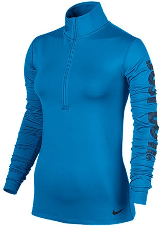 nike women's pro warm half zip