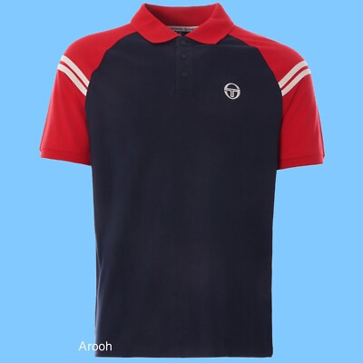 Sergio Tacchini Sonny Polo T-Shirt Total Navy Blau/Rot Weiß Young Line