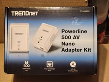 TRENDnet TPL-406E2K Powerline 500 AV Nano Adapter Kit 2 Adapters w/Cables