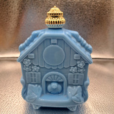 VTG /Avon /Blue Bird House /Perfume Bottle/Blue Milk Glass Cologne - Full
