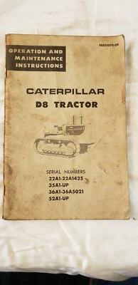 CAT CATERPILLAR D8 DOZER TRACTOR OPERATION MAINTENANCE